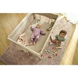 Patut pliant, Lionelo, Laura, 102 x 74 cm, Cu doua nivele, Functie de tarc, Cu roti, Include salteluta si geanta de transport, Pereti din plasa, Deschidere laterala, Pana la 15 kg, 0 luni +, Negru