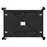 Patut pliant, Lionelo, Laura, 102 x 74 cm, Cu doua nivele, Functie de tarc, Cu roti, Include salteluta si geanta de transport, Pereti din plasa, Deschidere laterala, Pana la 15 kg, 0 luni +, Negru