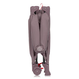 Patut pliant, Lionelo, Laura, 102 x 74 cm, Cu doua nivele, Functie de tarc, Cu roti, Include salteluta si geanta de transport, Pereti din plasa, Deschidere laterala, Pana la 15 kg, 0 luni +, Roz