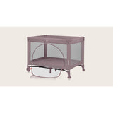 Patut pliant, Lionelo, Laura, 102 x 74 cm, Cu doua nivele, Functie de tarc, Cu roti, Include salteluta si geanta de transport, Pereti din plasa, Deschidere laterala, Pana la 15 kg, 0 luni +, Roz