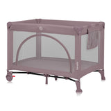 Patut pliant, Lionelo, Laura, 102 x 74 cm, Cu doua nivele, Functie de tarc, Cu roti, Include salteluta si geanta de transport, Pereti din plasa, Deschidere laterala, Pana la 15 kg, 0 luni +, Roz