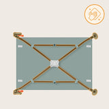 Patut pliant, Lionelo, Laura, 102 x 74 cm, Cu doua nivele, Functie de tarc, Cu roti, Include salteluta si geanta de transport, Pereti din plasa, Deschidere laterala, Pana la 15 kg, 0 luni +, Verde