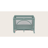 Patut pliant, Lionelo, Laura, 102 x 74 cm, Cu doua nivele, Functie de tarc, Cu roti, Include salteluta si geanta de transport, Pereti din plasa, Deschidere laterala, Pana la 15 kg, 0 luni +, Verde