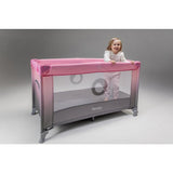 Patut pliant, Lionelo, Stefi, Cu un nivel, Cu intrare laterala cu fermoar, 2 roti, 120x60 cm, Conform cu standardul european de securitate EN 716, Albastru