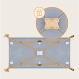 Patut pliant, Lionelo, Stefi, Cu un nivel, Cu intrare laterala cu fermoar, 2 roti, 120x60 cm, Conform cu standardul european de securitate EN 716, Albastru