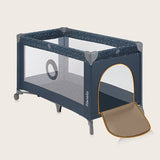 Patut pliant, Lionelo, Stefi, Cu un nivel, Cu intrare laterala cu fermoar, 2 roti, 120x60 cm, Conform cu standardul european de securitate EN 716, Albastru