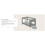 Patut pliant, Lionelo, Stefi, Cu un nivel, Cu intrare laterala cu fermoar, 2 roti, 120x60 cm, Conform cu standardul european de securitate EN 716, Bej