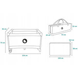 Patut pliant, Lionelo, Stefi, Cu un nivel, Cu intrare laterala cu fermoar, 2 roti, 120x60 cm, Conform cu standardul european de securitate EN 716, Bej