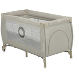 Patut pliant, Lionelo, Stefi Plus, Cu doua nivele, Cu intrare laterala cu fermoar, 2 roti, 120 x 60 cm, Conform cu standardul european de securitate EN 716, Bej