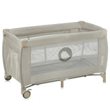 Patut pliant, Lionelo, Stefi Plus, Cu doua nivele, Cu intrare laterala cu fermoar, 2 roti, 120 x 60 cm, Conform cu standardul european de securitate EN 716, Bej