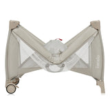 Patut pliant, Lionelo, Stefi Plus, Cu doua nivele, Cu intrare laterala cu fermoar, 2 roti, 120 x 60 cm, Conform cu standardul european de securitate EN 716, Bej
