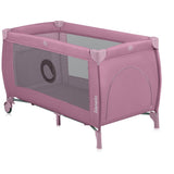 Patut pliant, Lionelo, Stefi Plus, Cu doua nivele, Cu intrare laterala cu fermoar, 2 roti, 120 x 60 cm, Conform cu standardul european de securitate EN 716, Roz