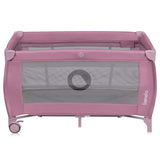Patut pliant, Lionelo, Stefi Plus, Cu doua nivele, Cu intrare laterala cu fermoar, 2 roti, 120 x 60 cm, Conform cu standardul european de securitate EN 716, Roz