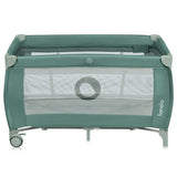 Patut pliant, Lionelo, Stefi Plus, Cu doua nivele, Cu intrare laterala cu fermoar, 2 roti, 120 x 60 cm, Conform cu standardul european de securitate EN 716, Verde Olive