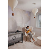 Patut pliant, Lionelo, Stefi Plus, Cu doua nivele, Cu intrare laterala cu fermoar, 2 roti, 120 x 60 cm, Conform cu standardul european de securitate EN 716, Verde Olive