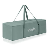 Patut pliant multifunctional, Lionelo, Ellen, Cu laterala culisanta, Nivel suplimentar, Intrare laterala cu fermoar, 2 roti, Saltea pliabila si geanta de transport incluse, 0- 36 luni, Pana la 15 kg, 120x60 cm, Conform cu EN 716, Verde