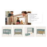 Patut pliant multifunctional, Lionelo, Ellen, Cu laterala culisanta, Nivel suplimentar, Intrare laterala cu fermoar, 2 roti, Saltea pliabila si geanta de transport incluse, 0- 36 luni, Pana la 15 kg, 120x60 cm, Conform cu EN 716, Verde