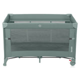 Patut pliant multifunctional, Lionelo, Ellen, Cu laterala culisanta, Nivel suplimentar, Intrare laterala cu fermoar, 2 roti, Saltea pliabila si geanta de transport incluse, 0- 36 luni, Pana la 15 kg, 120x60 cm, Conform cu EN 716, Verde