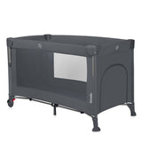 Patut pliant multifunctional, Lionelo, Ellen, Cu laterala culisanta, Nivel suplimentar, Intrare laterala cu fermoar, 2 roti, Saltea pliabila si geanta de transport incluse, 0- 36 luni, Pana la 15 kg, 120x60 cm, Conform cu EN 716, Gri