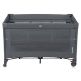 Patut pliant multifunctional, Lionelo, Ellen, Cu laterala culisanta, Nivel suplimentar, Intrare laterala cu fermoar, 2 roti, Saltea pliabila si geanta de transport incluse, 0- 36 luni, Pana la 15 kg, 120x60 cm, Conform cu EN 716, Gri
