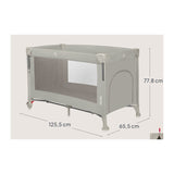 Patut pliant multifunctional, Lionelo, Ellen, Cu laterala culisanta, Nivel suplimentar, Intrare laterala cu fermoar, 2 roti, Saltea pliabila si geanta de transport incluse, 0- 36 luni, Pana la 15 kg, 120x60 cm, Conform cu EN 716, Gri