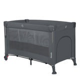Patut pliant multifunctional, Lionelo, Ellen, Cu laterala culisanta, Nivel suplimentar, Intrare laterala cu fermoar, 2 roti, Saltea pliabila si geanta de transport incluse, 0- 36 luni, Pana la 15 kg, 120x60 cm, Conform cu EN 716, Gri