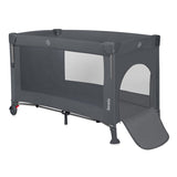 Patut pliant multifunctional, Lionelo, Ellen, Cu laterala culisanta, Nivel suplimentar, Intrare laterala cu fermoar, 2 roti, Saltea pliabila si geanta de transport incluse, 0- 36 luni, Pana la 15 kg, 120x60 cm, Conform cu EN 716, Gri