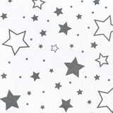 Perna alaptare, New Baby, Stelute, Cu husa detasabila, Din bumbac, 125x16 cm, Gri