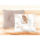 Perna bebelus, MimiNu, Profilata, Cu doua fete, Cu functie anti-soc, Pufoasa, Din catifea si bumbac, 23x26 cm, Materiale certificate Oeko Tex Standard 100, Velvet Fairy