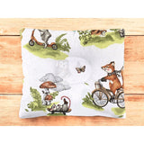 Perna bebelus, Qmini, Profilata, Cu functie anti-soc, Pufoasa, Din bumbac, Material certificate Oeko Tex Standard 100, 23x26 cm, Fox on bikes Natural