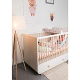 Perna pentru alaptat, Ceba Baby, Husa detasabila din bumbac, Cu puf siliconizat, 150x60x37 cm, Oeko-Tex Standard 100, Basic Grey Stars