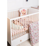Perna pentru alaptat, Ceba Baby, Husa detasabila din bumbac, Cu puf siliconizat, 150x60x37 cm, Oeko-Tex Standard 100, Basic Wildflowers