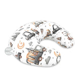 Perna pentru alaptat, MimiNu, Din bumbac certificat Oeko Tex Standard 100, Cu husa detasabila, Cu fermoar securizat, Circumferinta 155 cm, Design, Cars Grey