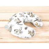 Perna pentru alaptat, MimiNu, Din bumbac certificat Oeko Tex Standard 100, Cu husa detasabila, Cu fermoar securizat, Circumferinta 155 cm, Savanna