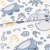 Pernuta inaltator, New Baby, Animale marine, Din spuma poliuretanica, Cu husa detasabila, Din bumbac, Grosime 8 cm, Albastru