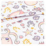 Pernuta inaltator, New Baby, Animale marine, Din spuma poliuretanica, Cu husa detasabila, Din bumbac, Grosime 8 cm, Roz