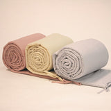 Aparatoare patut, Petite&Mars, Tilly, 120x60 cm, Cu panglici, Din bumbac, Lungime 180 cm, Inaltime 36 cm, Gri deschis