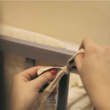 Aparatoare patut, Petite&Mars, Tilly, 120x60 cm, Cu panglici, Din bumbac, Lungime 180 cm, Inaltime 36 cm, Gri deschis