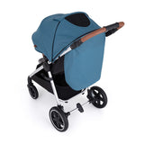 Carucior sport, Petite&Mars, Royal, Include husa pentru scaun, husa pentru picioare, geanta pentru scutece si capotina extensibila, Cu fereastra, Impermeabila, Cu SPF 50, Aluminiu, 0-22 kg, 111 x 57 x 86 cm, Ocean Blue