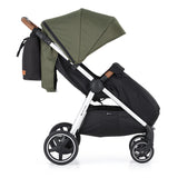 Carucior sport, Petite&Mars, Royal, Include husa pentru scaun, husa pentru picioare, geanta pentru scutece si capotina extensibila, Cu fereastra, Impermeabila, Cu SPF 50, Aluminiu, 0-22 kg, 111 x 57 x 86 cm, Mature Olive