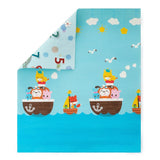 Covoras de joaca interactiv, Petite&Mars, Joy Max, Design Animale si cifre, Reversibil, Cu suprafata antiderapanta si impermeabila, 180 x 150 x 1.5 cm, 0 luni+, Conform standardului de securitate EN71-1 2 3, Multicolor