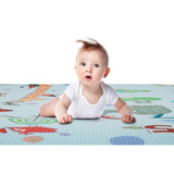 Covoras de joaca interactiv, Petite&Mars, Joy Max, Design Animale si cifre, Reversibil, Cu suprafata antiderapanta si impermeabila, 180 x 150 x 1.5 cm, 0 luni+, Conform standardului de securitate EN71-1 2 3, Multicolor