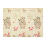 Covoras de joaca, Petite&Mars, Reversibil, Include geanta pentru transport, Pliabil si impermeabil, Non-toxic, 197 x 147 x 1 cm, Animale, 0 luni+, Multicolor