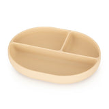 Farfurie compartimentata, Petite&Mars, Take&Match, Ovala, Cu ventuza si 3 compartimente, Silicon, Fara BPA, 630 ml, 6 luni+, Bej