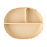 Farfurie compartimentata, Petite&Mars, Take&Match, Ovala, Cu ventuza si 3 compartimente, Silicon, Fara BPA, 630 ml, 6 luni+, Bej