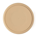 Farfurie compartimentata, Petite&Mars, Take&Match, Rotunda, Cu ventuza si 3 compartimente, Silicon, Fara BPA, 500 ml, 6 luni+, Bej