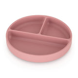Farfurie compartimentata, Petite&Mars, Take&Match, Rotunda, Cu ventuza si 3 compartimente, Silicon, Fara BPA, 500 ml, 6 luni+, Roz