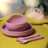Farfurie, Petite&Mars, Take&Match, Din silicon, Cu ventuza, Fara BPA, 6 luni+, 400 ml, Roz