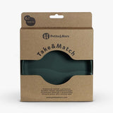 Farfurie, Petite&Mars, Take&Match, Din silicon, Cu ventuza, Fara BPA, 6 luni+, 400 ml, Verde Inchis