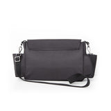 Geanta pentru scutece si organizator carucior, Petite&Mars, Sara, 2 in 1, Cu 7 buzunare, 1 buzunar cu izolatie termica, Dimensiune compacta, 40x23x10 cm, Negru/Maro